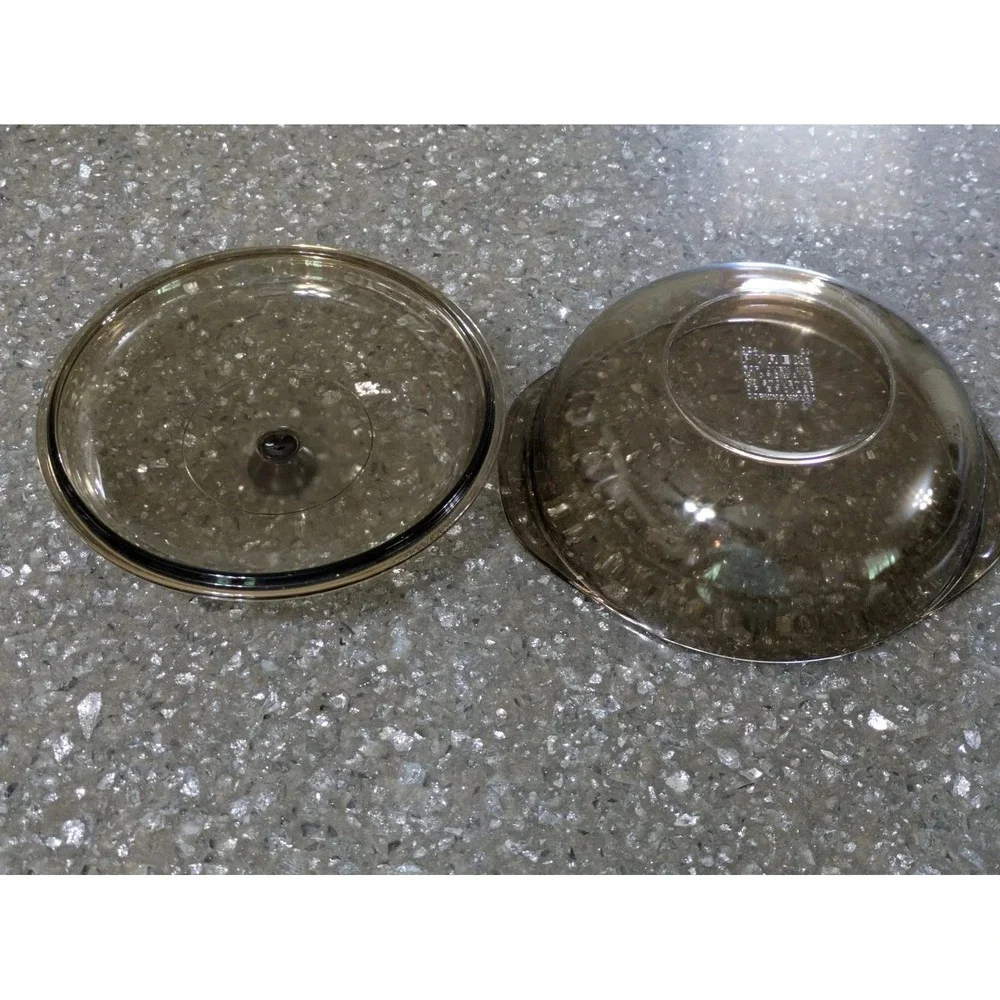 Vintage Pyrex Amber Brown Glass Casserole Bowl With Lid 024 624-C 2L USA